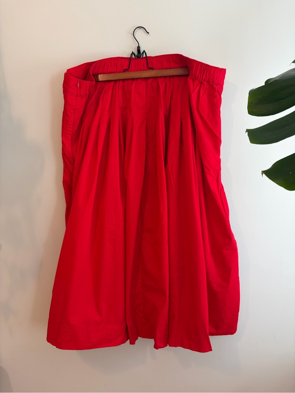 100% Cotton Cherry Red A-line Skirt